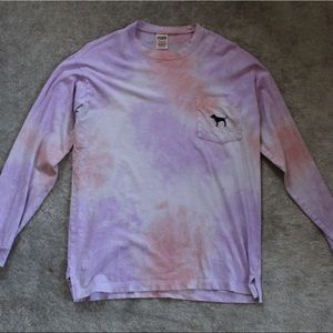 PINK tie die long sleeve / worn twice